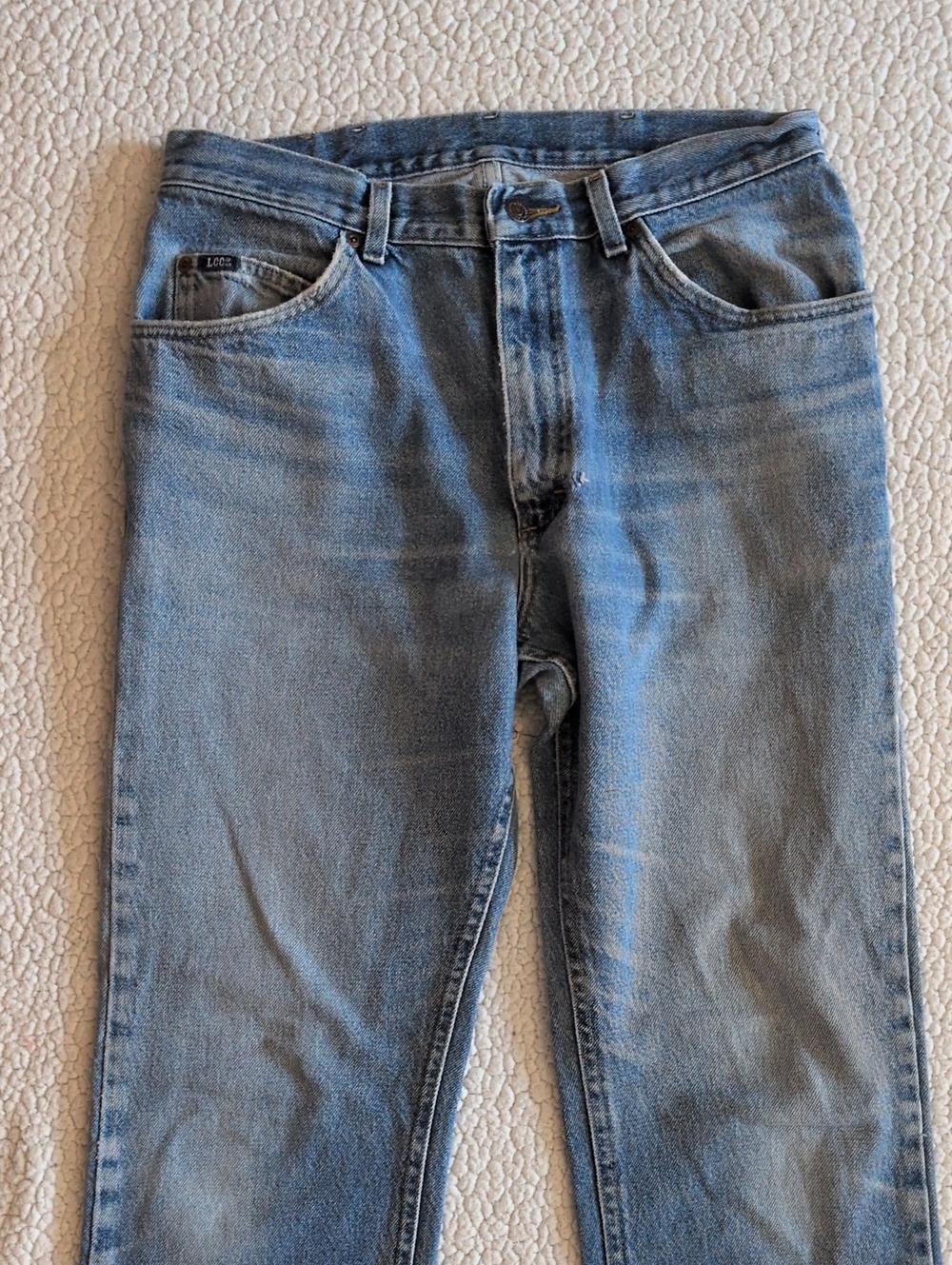 Lee Distressed Destroyed 100% Cotton Mexico Made High Rise Straight Leg Jeans - Picture 2 of 14